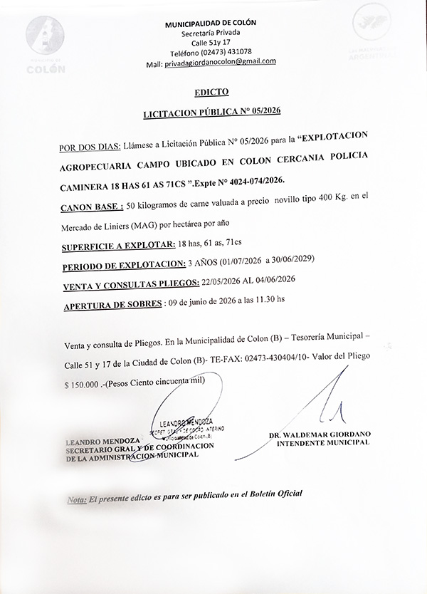 Municipio de Colon PBA